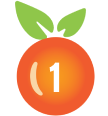 peach with number 1