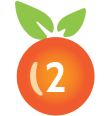 peach with number 2